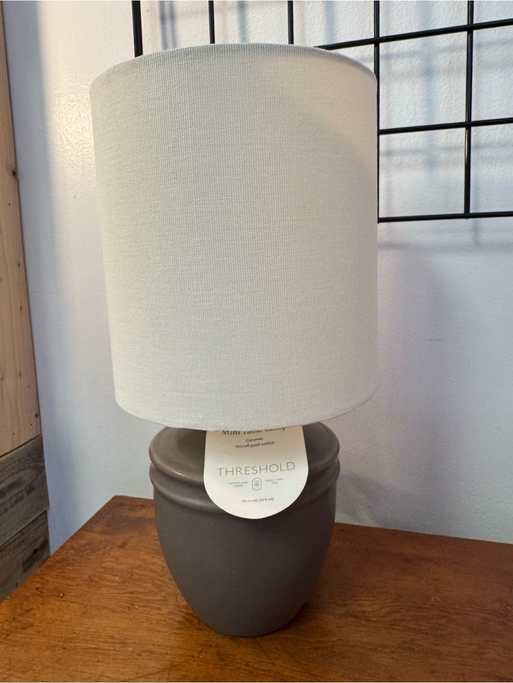 NEW!! 2pk Threshold Cream and Gray Mini Table Lamps